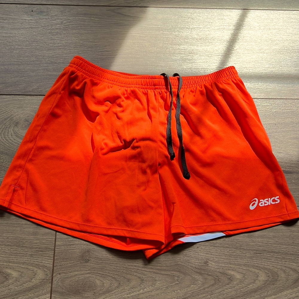 ASICS orange striped short, women’s size xs shorts brand new